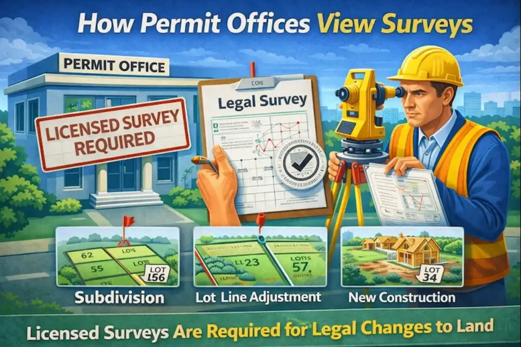 How permit offices view surveys for legal boundary verification in subdivision and lot line adjustment permits