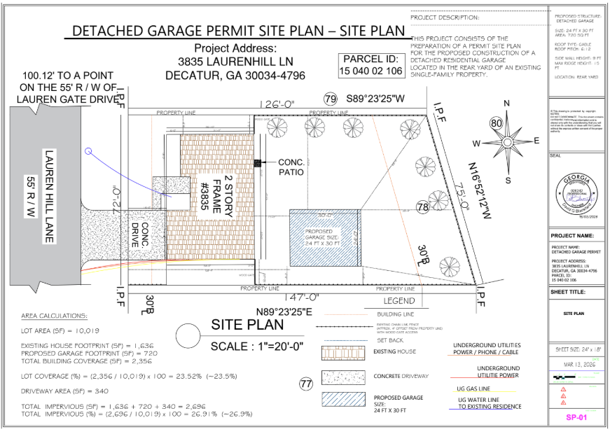PE Stamped Site Plan — drafted by our team