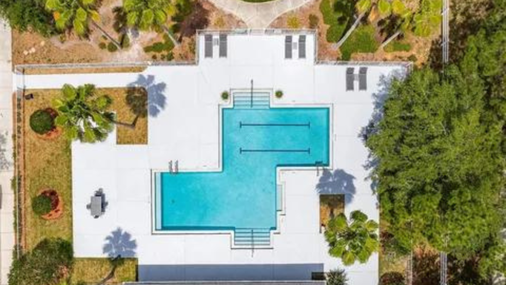 Florida pool permit site plan blueprint for residential backyard pool