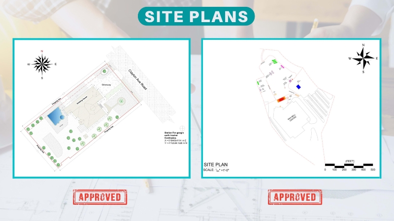 site plan showing property boundaries building placement and layout