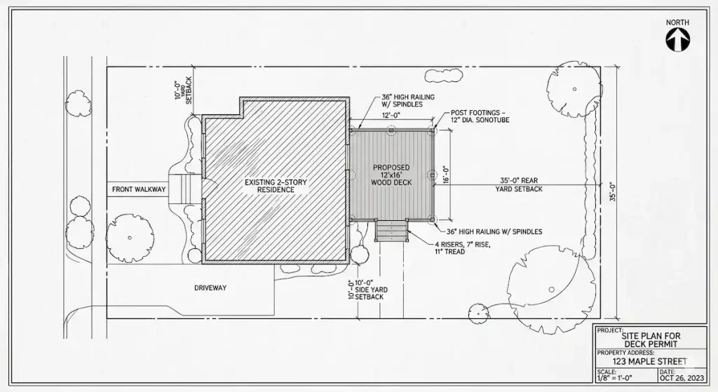 Site Plan for a Deck Permit: What Your Drawing Must Show