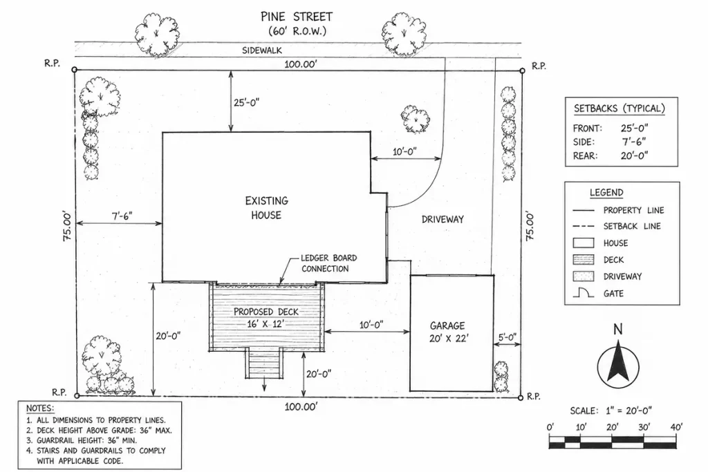 Site Plan for a Deck Permit: What Your Drawing Must Show