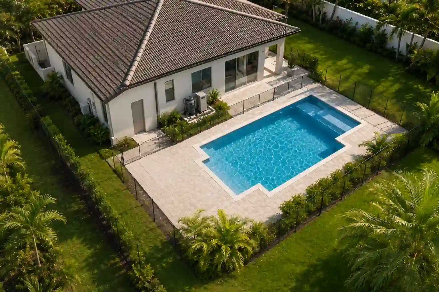 Residential backyard pool project requiring a permit site plan