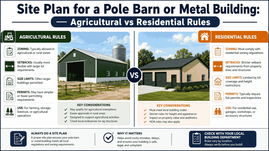 Metal building permit drawings and site plan coordination