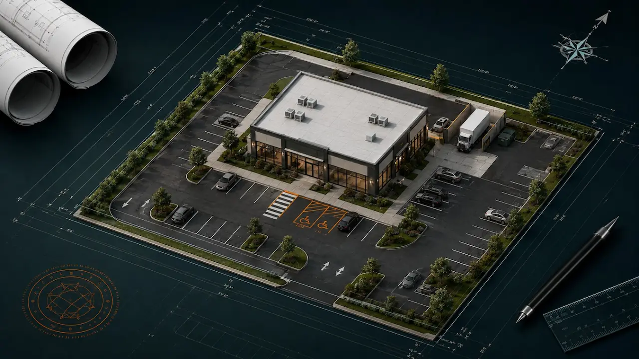 Commercial site plan drawing