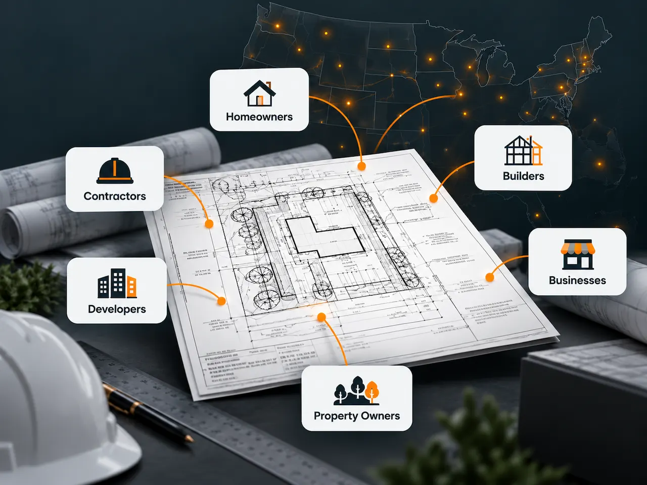 Permit drawing client support for homeowners, contractors, builders and developers across the United States