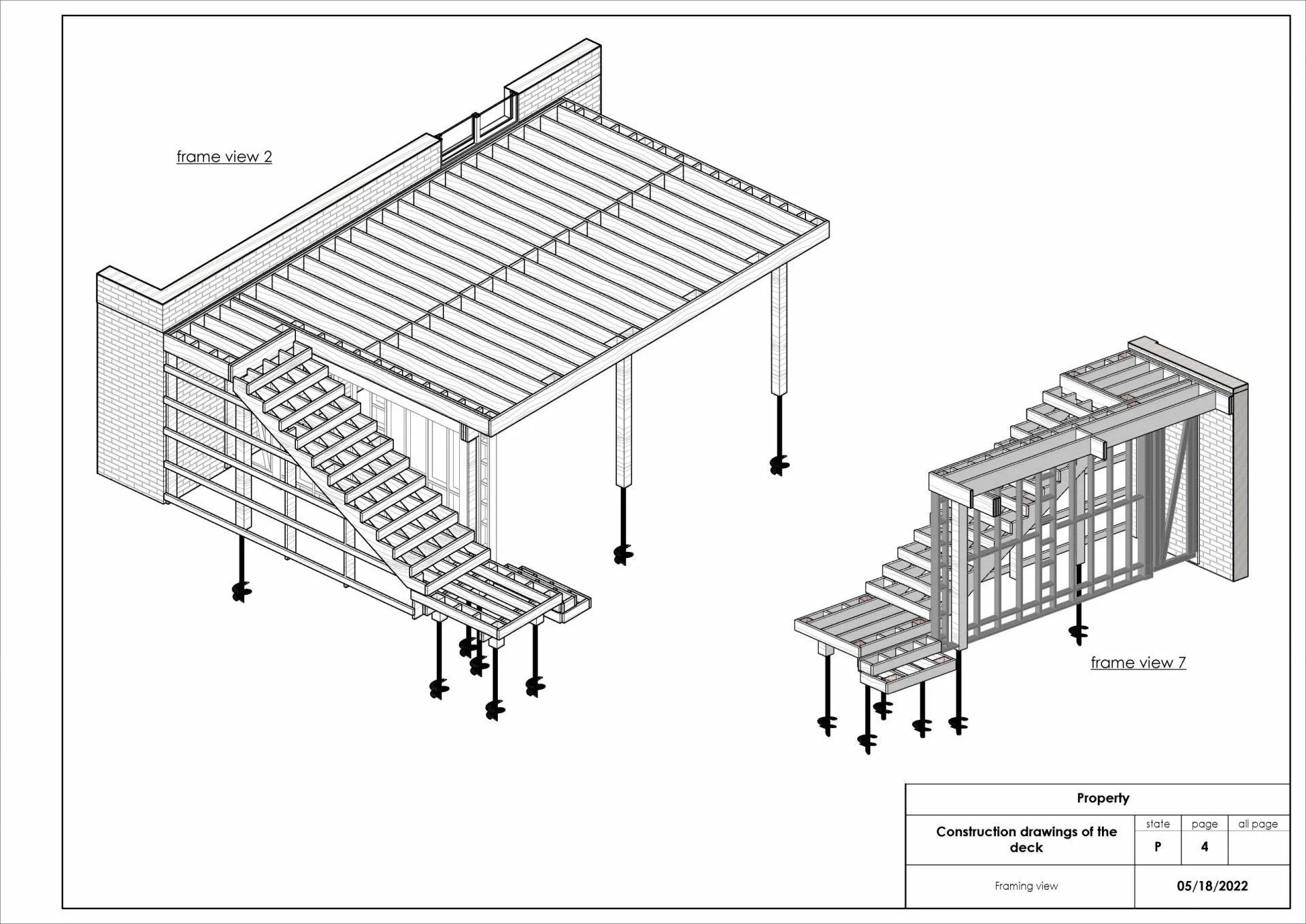 Elevated deck permit drawings