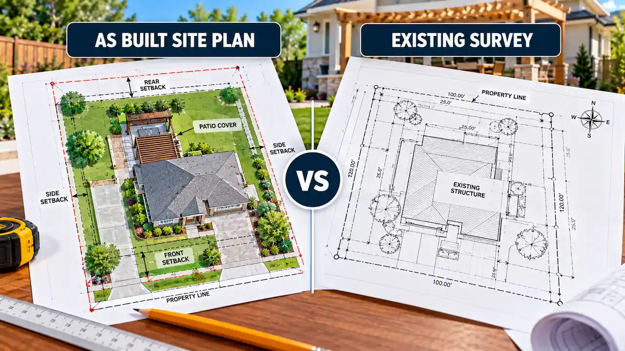 As Built Site Plan vs Existing Survey: Which Does the City Need?