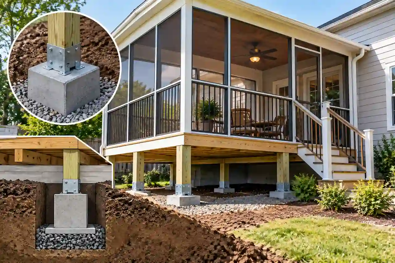 Foundation and footing details for a structural permit project