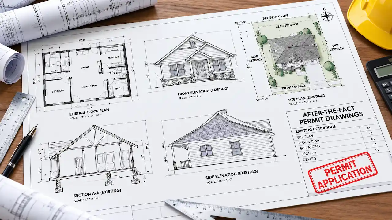 Permit Drawings for Work Already Built: The Complete After-the-Fact Permit Guide