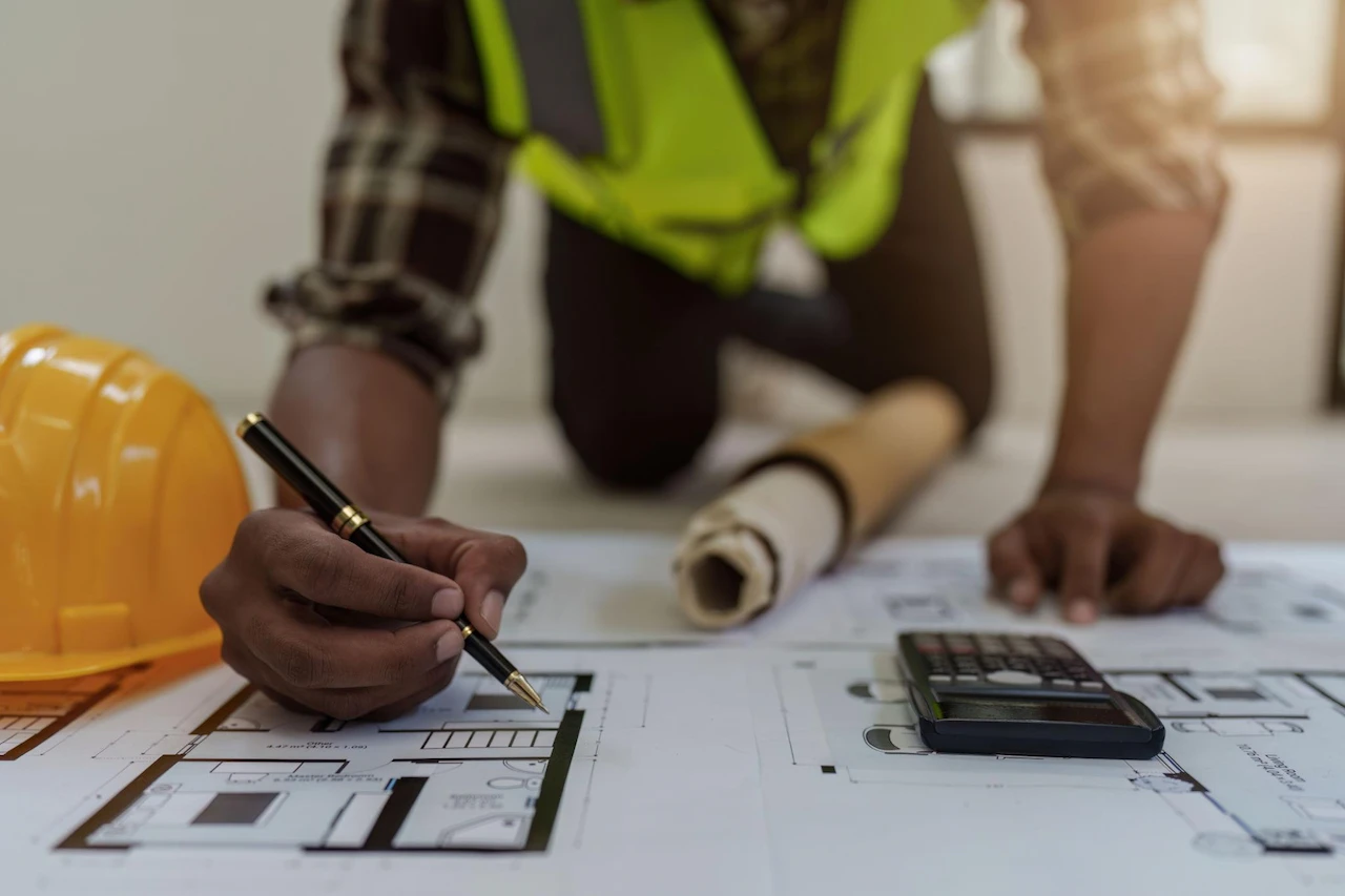 Structural engineering permit drawings showing foundation details, beam framing, and construction specifications