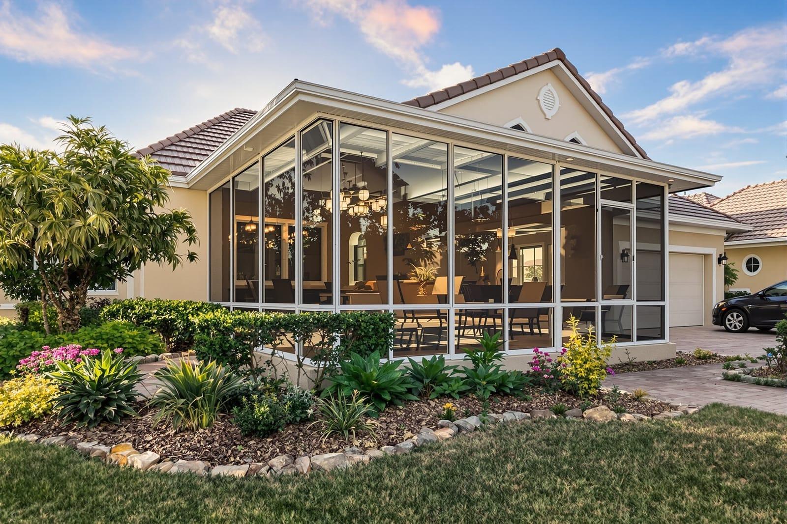 Screened porch and site drainage permit project in Tampa Florida